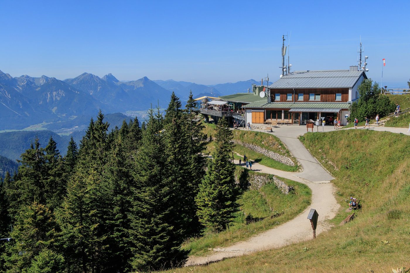 The Tegelberg mountain station and its terrace