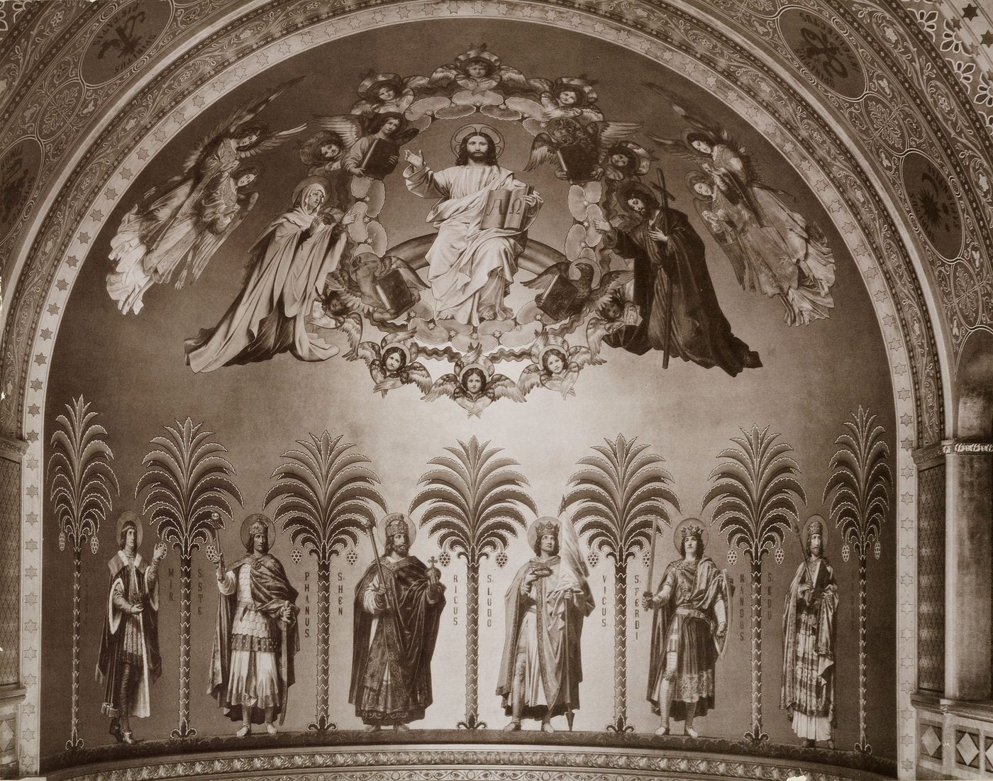 The Throne Hall apse in a historic photograph